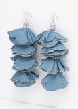 Denim Petal Earrings