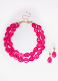 Marbled Bead Necklace Set