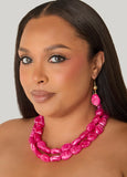 Marbled Bead Necklace Set