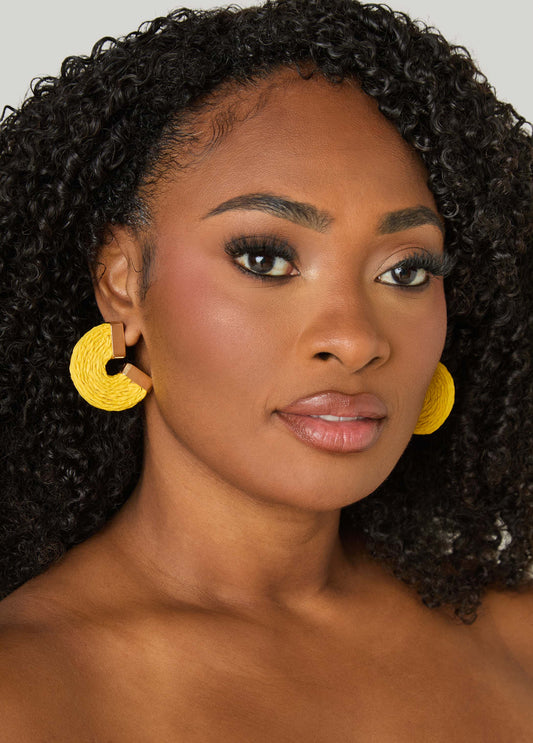 Raffia Hoop Earrings