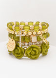 Set Of Five Rosette Bracelets