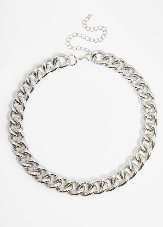 Silver Tone Chain Link Necklace