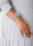 Silver Tone Bead Stretch Bracelet