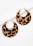 Leopard Faux Calf Hair Earrings