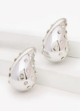 Crystal Silver Teardrop Earrings