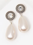 Faux Pearl Teardrop Earrings