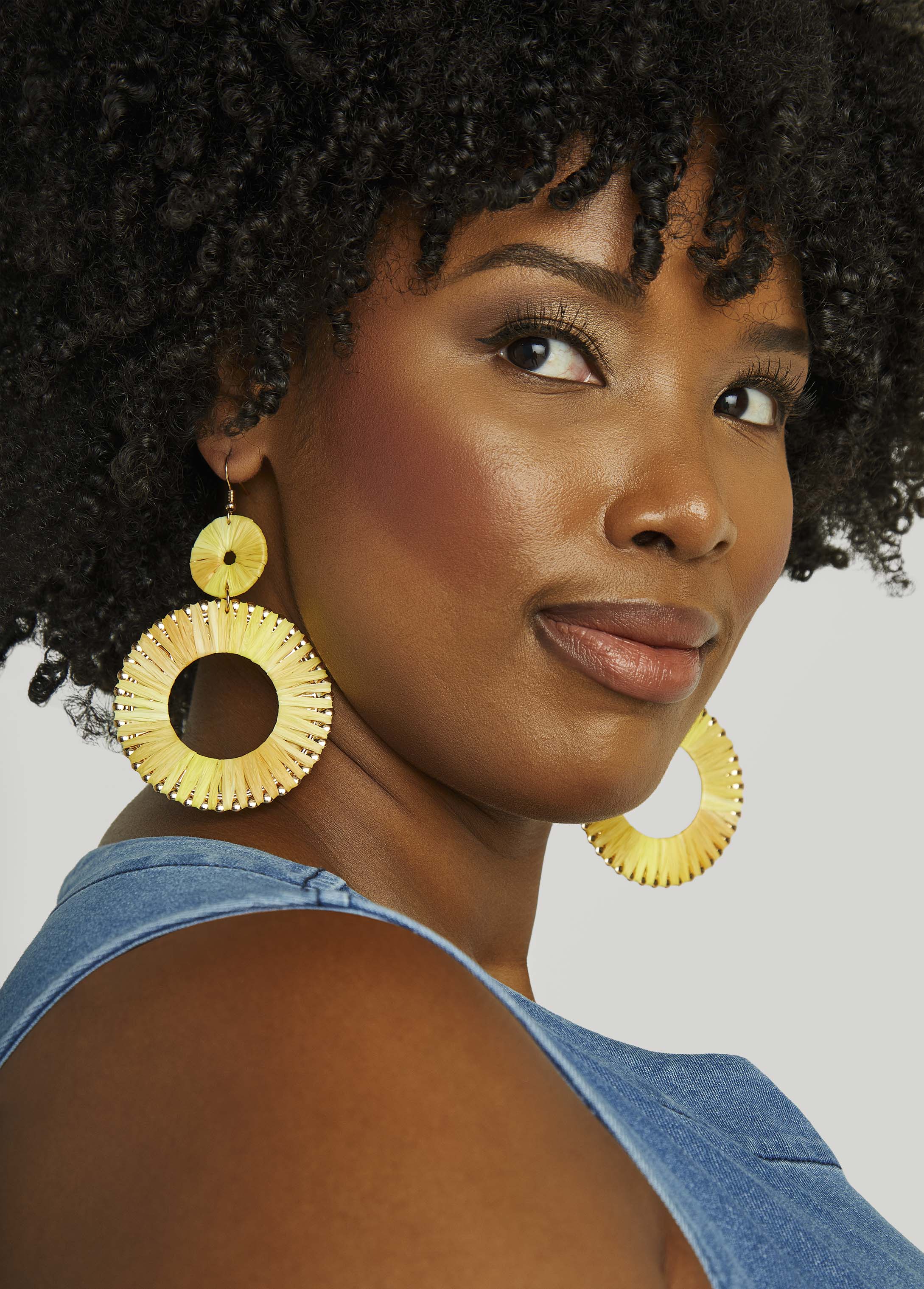 Ombre Raffia Wrapped Earrings