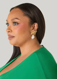 Faux Pearl Butterfly Earrings