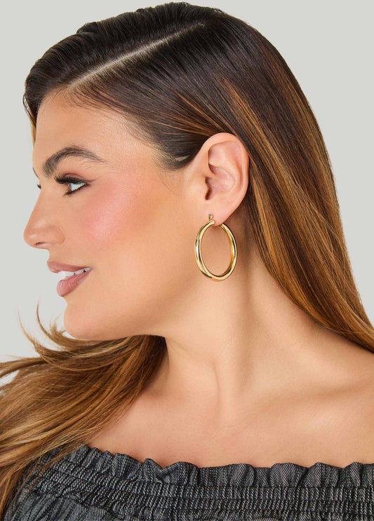 Gold Tone Hoop Earrings