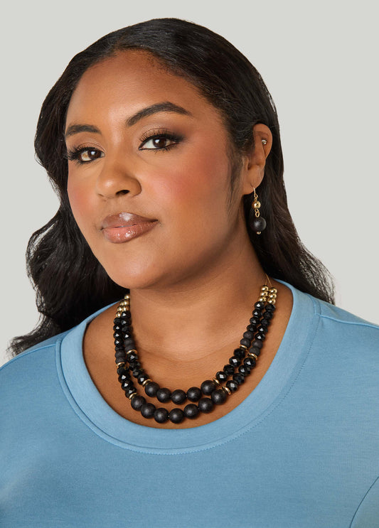 Beaded Gold Tone Necklace Set