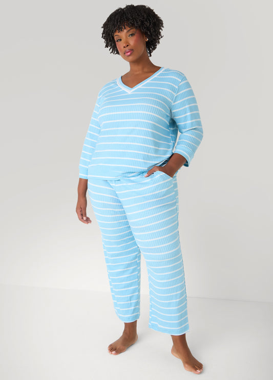 Plus Size Anne Klein Striped Pajama Set