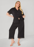 Lace Trimmed Jersey Pajama Set