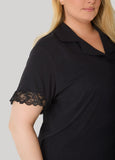 Lace Trimmed Jersey Pajama Set