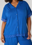 Lace Trimmed Jersey Pajama Set