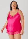 Lace Trimmed Cami And Shorts Set
