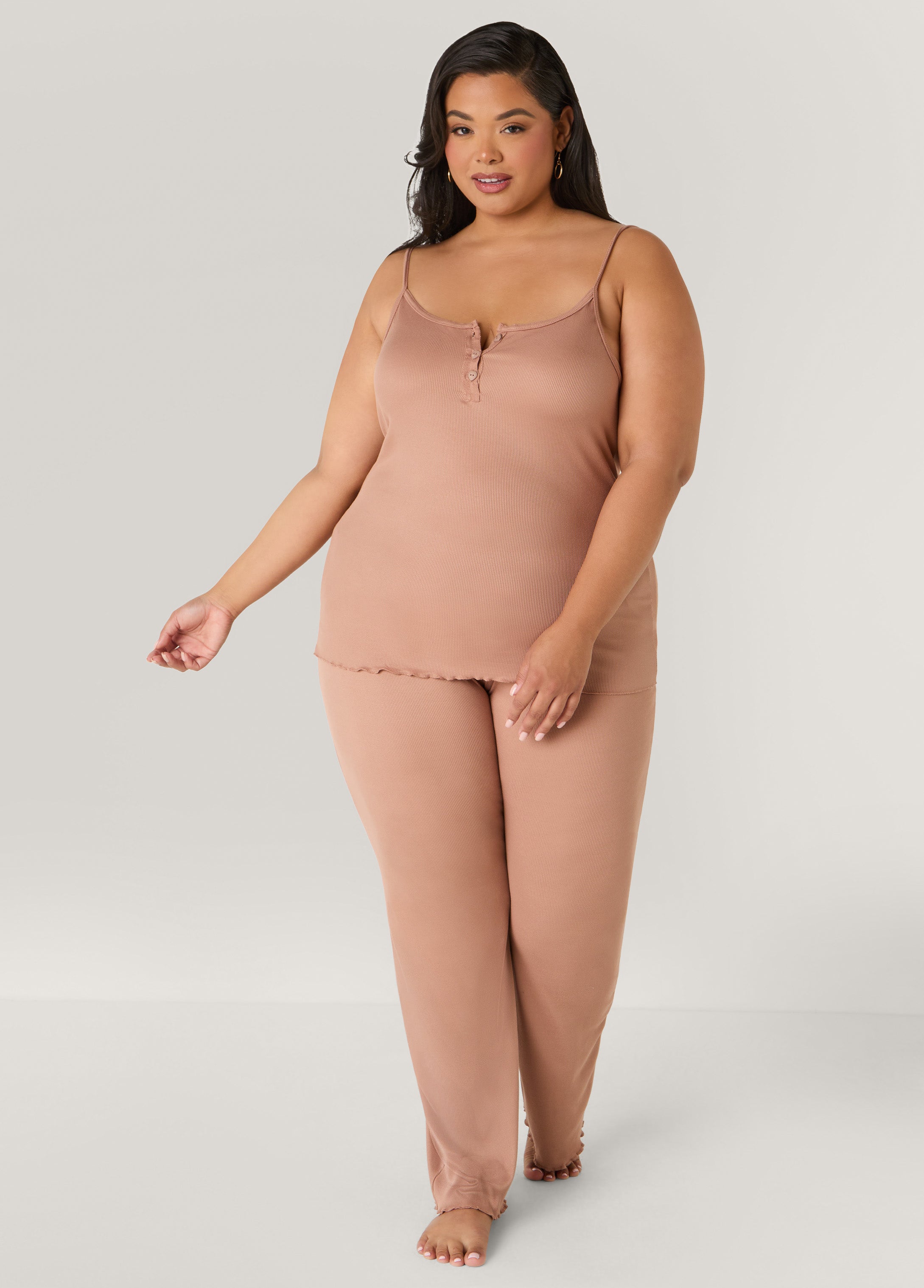 Plus Size Love To Sleep Ribbed Pajamas Set