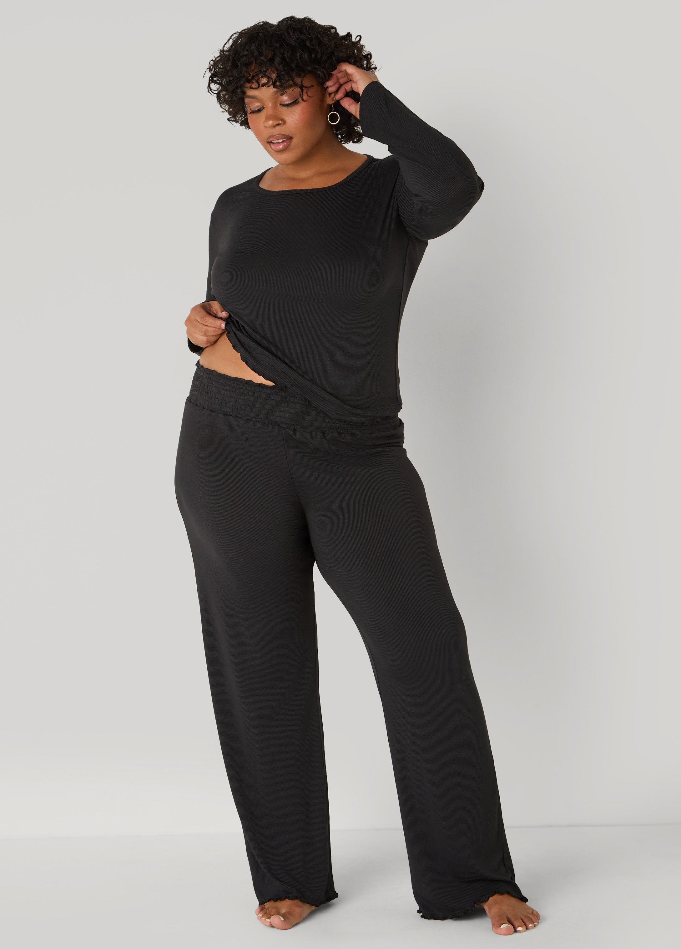 Plus Size Love To Sleep Ribbed Pajama Set