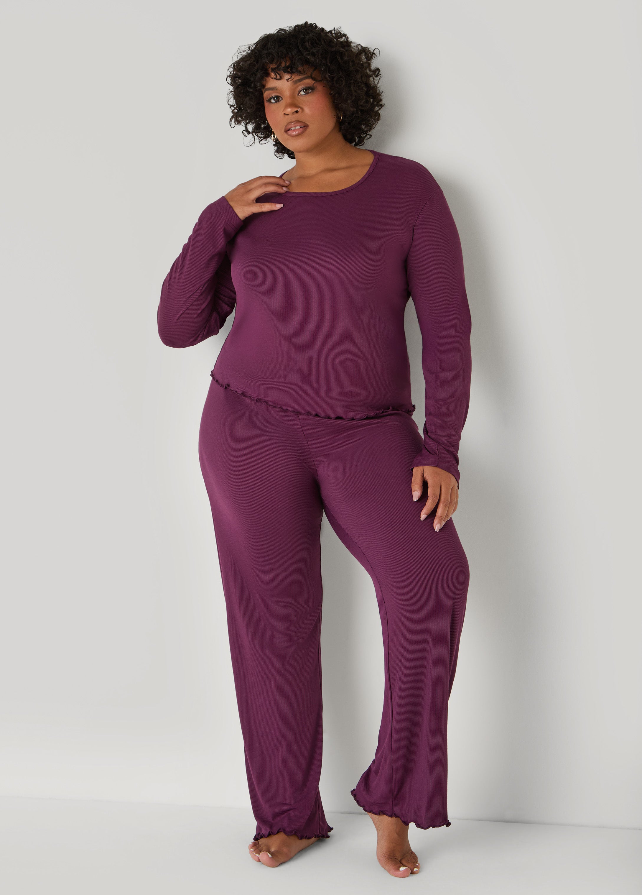 Plus Size Love To Sleep Ribbed PJ Set