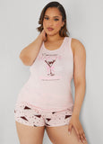 Plus Size Love To Sleep Martini PJs Set