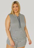 Plus Size Emme Jordan Striped PJs Shorts Set