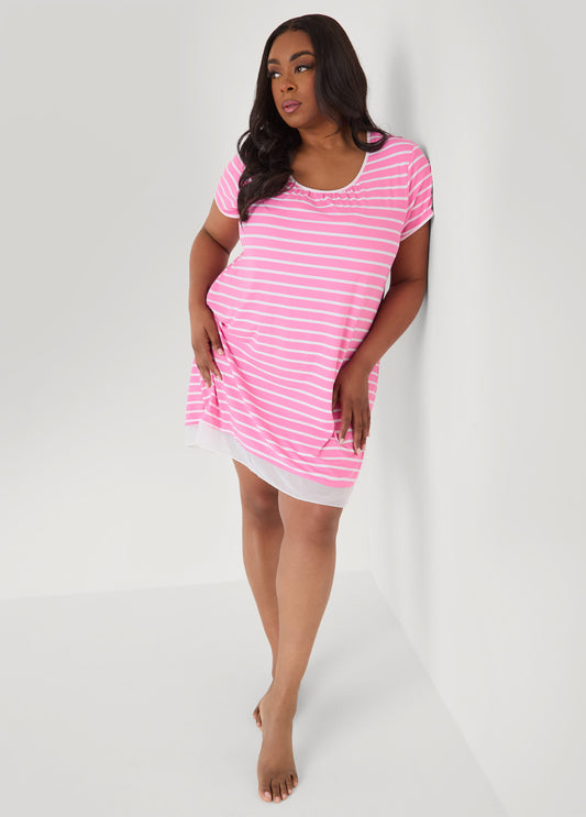 Ellen Tracy Striped Sleepshirt
