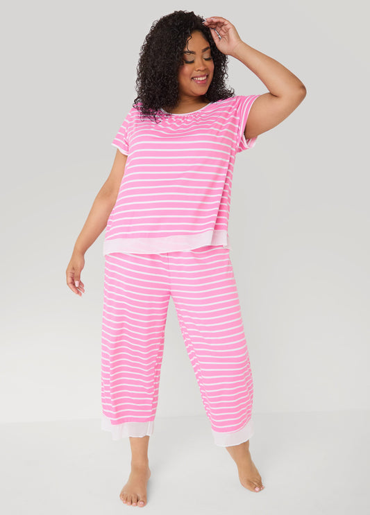 Ellen Tracy Striped PJ Capris Set