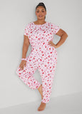 Moon To Noon Kiss Print Jumpsuit Set