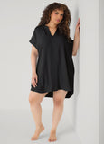 V Neck Textured Sleepshirt
