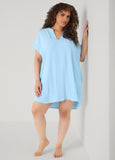 Textured V Neck Sleepshirt