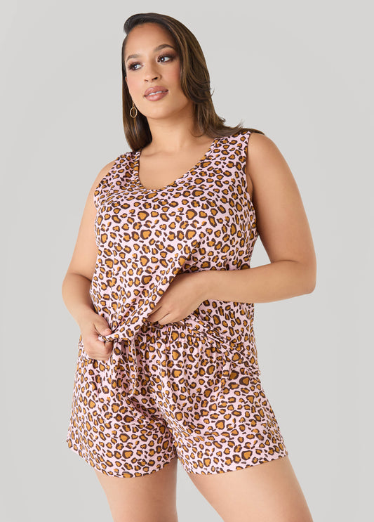 Moon To Noon Leopard PJs Short Set