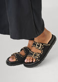 Studded Buckled Slide Sandals