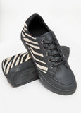 Metallic Zebra Paneled Sneakers