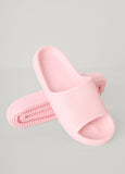 Ribbed Slip On Slide Sandals