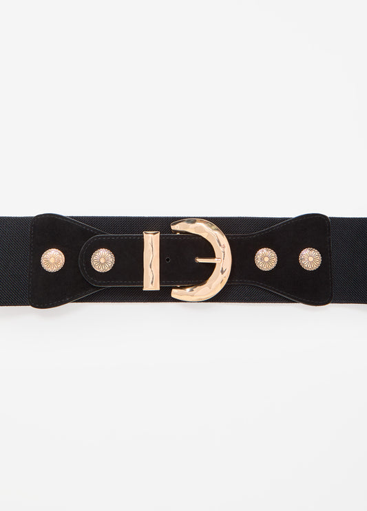 Plus Size Faux Suede Stretch Belt