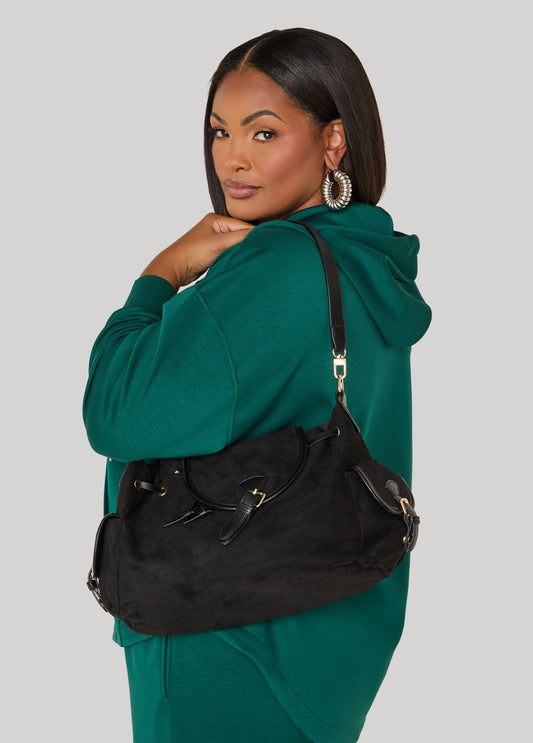 Faux Suede Satchel
