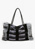 Two Tone Faux Fur Tote