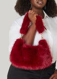 Faux Fur Top Handle Shoulder Bag