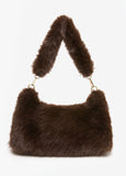 Top Handle Faux Fur Shoulder Bag