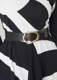 Sculpted Buckle Stretch Belt