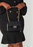 Quilted Velvet Crossbody Bag