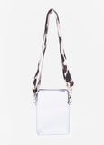 Cow Print Trimmed Clear Camera Bag