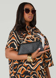 Basketweave Faux Leather Satchel