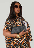 Basketweave Faux Leather Satchel