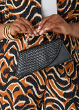 Basketweave Faux Leather Satchel