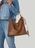 Scarf Faux Leather Shoulder Bag