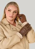 Sherpa Cuff Faux Leather Gloves