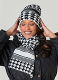 Houndstooth Hat And Scarf Gift Set