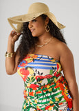 Metallic Cutout Straw Hat