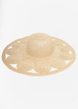 Metallic Cutout Straw Hat