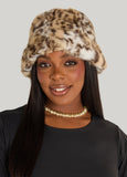 Animal Print Faux Fur Bucket Hat